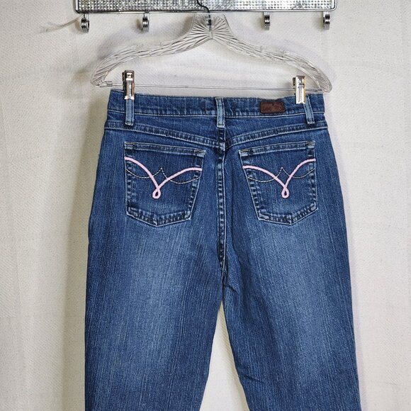 Lee National Denim Day Med Wash Breast Cancer Awareness Pink Stitch Jeans 8 MED - Picture 10 of 16